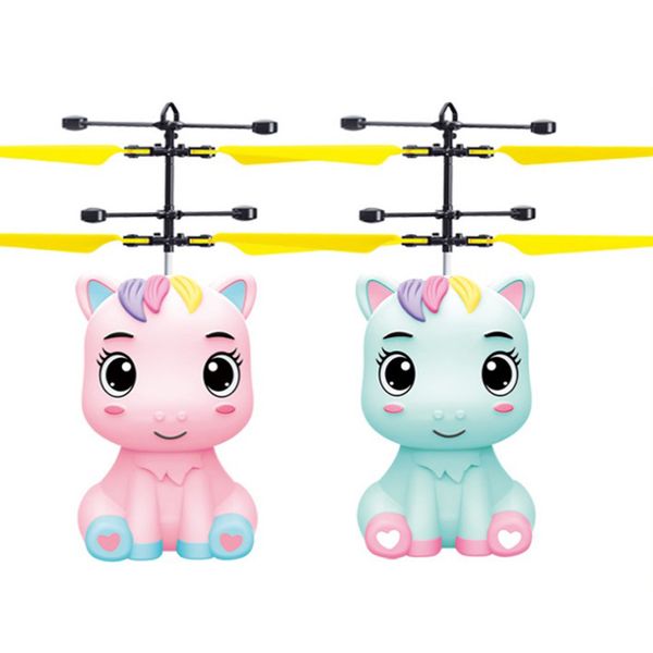 

induction flying toy cartoon horse flying fairy suspended luminous crystal ball helicopter induction plane as children's toys