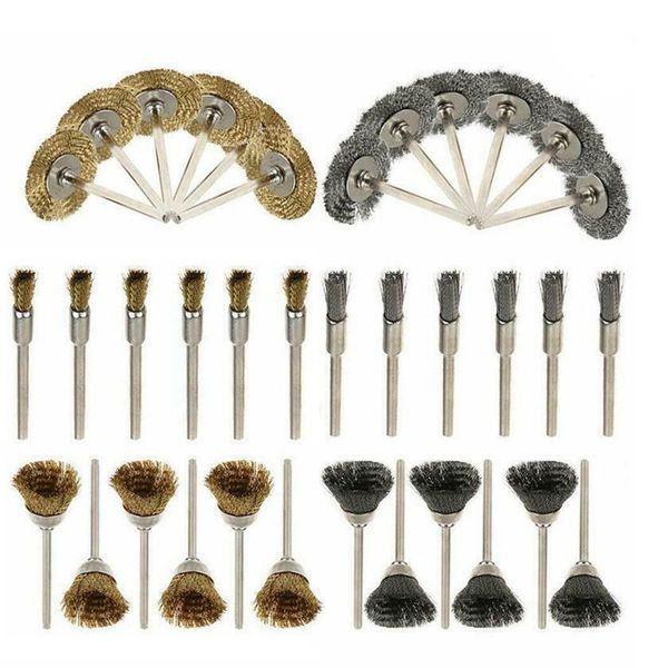 

36pcs deburring wheel grinder descaling accessories polishing wire brush set drill durable stainless steel abrasive rotary tools