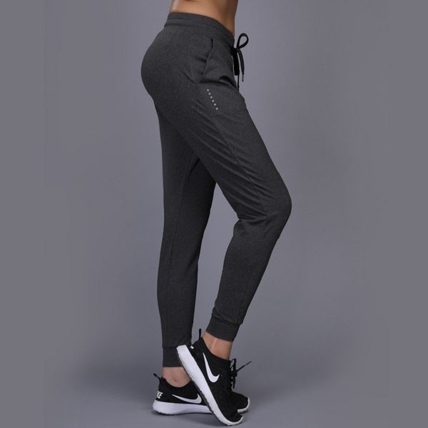 

very good quality pocket sports pants women high waist loose running pants gym ladies quick dry patch work out, Black;blue