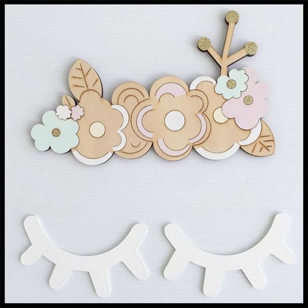 

nordic wood ресницы мультфильм 3d стикер стены diy детей спальня реквизит главная гостиная украшение