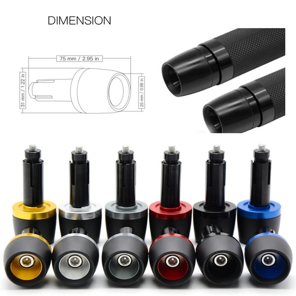 

universal motorcycle handlebar end for yamaha motorbike handle bar ends black motocross decals atv moto decoration street bike