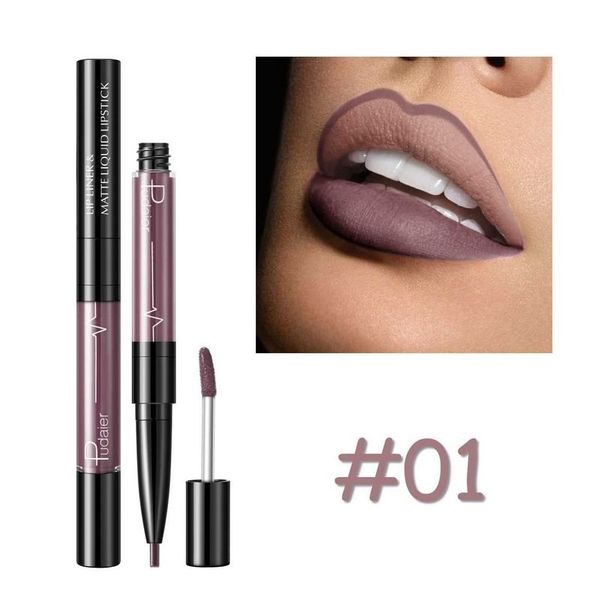 

pudaier 16 colour quick makup matte waterproof liquid lipstick lipgloss with lip liner maquillaje resistente al agua
