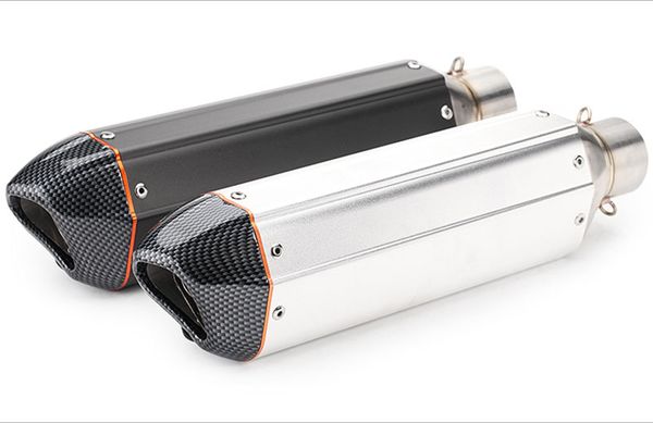 420 milímetros Motorcycle Sistema de exaustão da tubulação 38-51mm Universtal Exhaust Muffler cauda Dicas Staniless aço + plástico Silenciador Moto Fuga