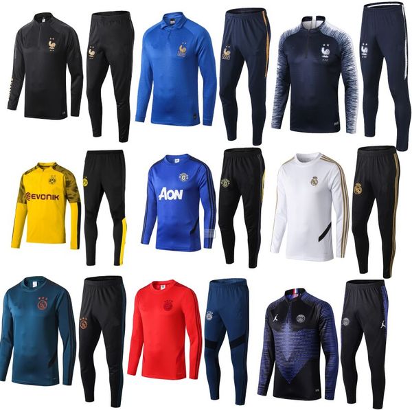 

Survetement equipe de foot man france kit football utd dortmund p g 2019 2020 track uit real madrid ajax occer training uit maillot foot