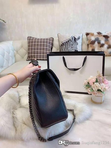 

classic envelope chain inclined shoulder bag v embroider line caviar genuine leather handbag bags girls women the designer handbags