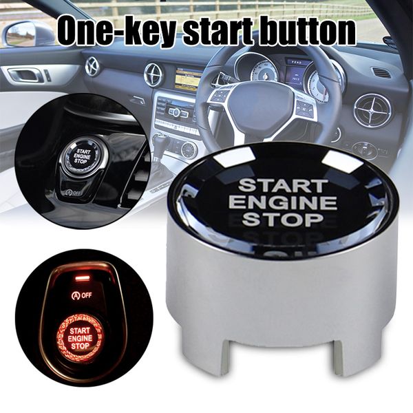 

car engine start sbutton one-key auto replacement parts vehicle modification silver m8617
