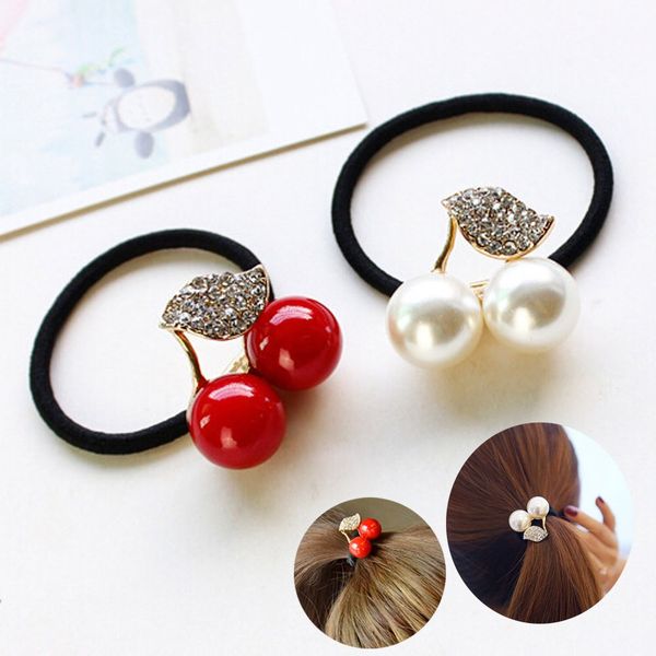 For Ladies Sweet Hair Band Hair Rope Hair Accessories Hair Jewelry White Pearl