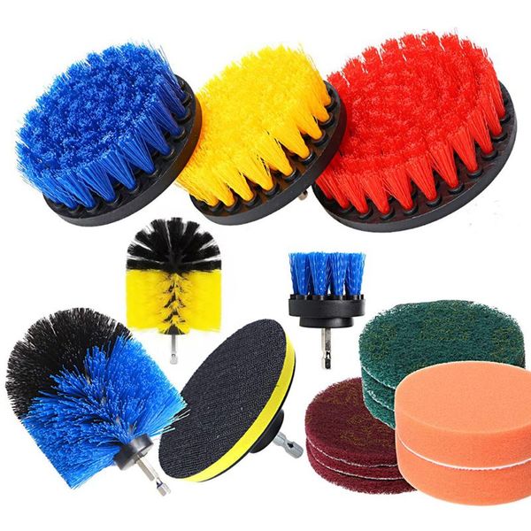 

15pcs drill brush attachments set scrub pads power tools for bathroom cleaner 95aa