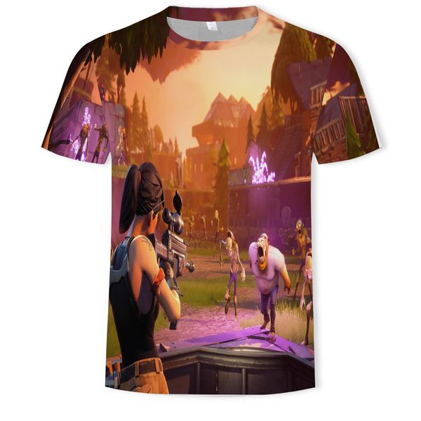 

mens designer fortress night printing casual short-sleeved t-shirt men, White;black