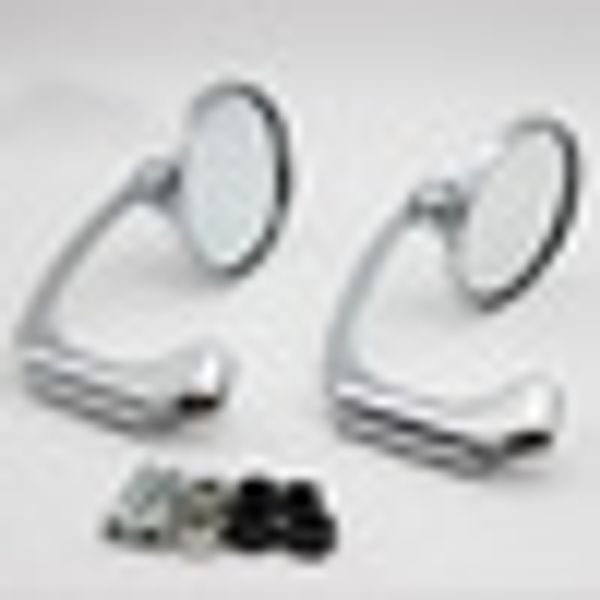 

1 pair/2pcs (left & right) plating motorcycle round rearview rear view mirrors 10mm