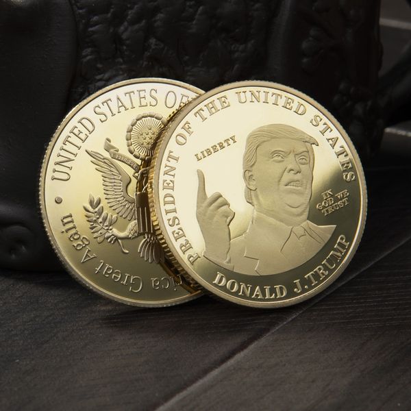 

2020 trump coins commemorative coin american 45th president donald trump craft souvenir gold silver metal badge collection dbc bh3728