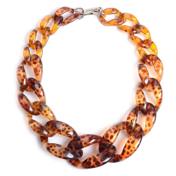 

acrylic twist collar chunky choker statement chain necklace women bib jewerly, Silver