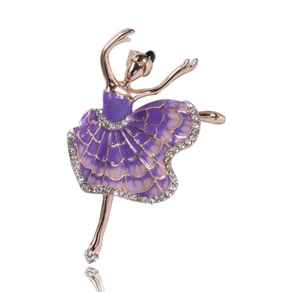 

zhang elegant south korean ballet girl's high-end corsage accessories simple oil drop set with rhinestone colored glaze, Gray