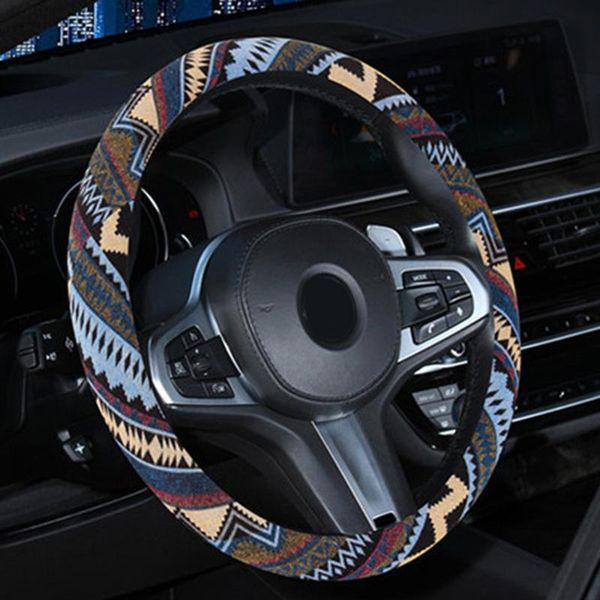 

38cm steering wheel cover linen auto interior thread anti-slip replacement