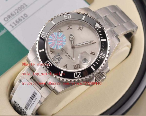 

2019 супер завод водонепроницаемый часы 8 стиль 116610 116613 керамическая рамка сапфировое стекло 40мм циферблат 8215 механические автомати, Slivery;brown