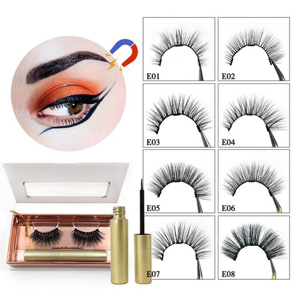 

2019 new makeup set magnetic liquid eyeliner & magnetic false eyelashes set waterproof long lasting eyeliner 2in1 eye makeup tools set