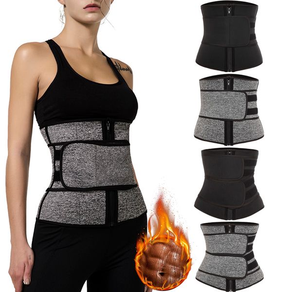 

neoprene sweat waist trainer corset trimmer belt for women waist cincher shaper slimmer fajas corset, Black;white