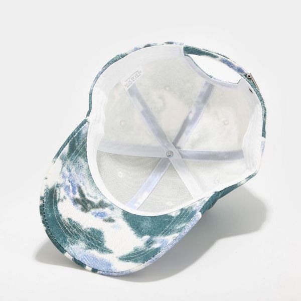 

outdoors hiking caps quality cotton tie-dyed denim running camping cap men and women summer time sun hat, Black;white