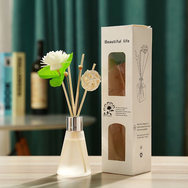 Umidificatore per aromaterapia domestica da 50 ml 8 sapori con bastoncini di rattan Palla in rattan e cappuccio in legno per olio essenziale di rattan domestico