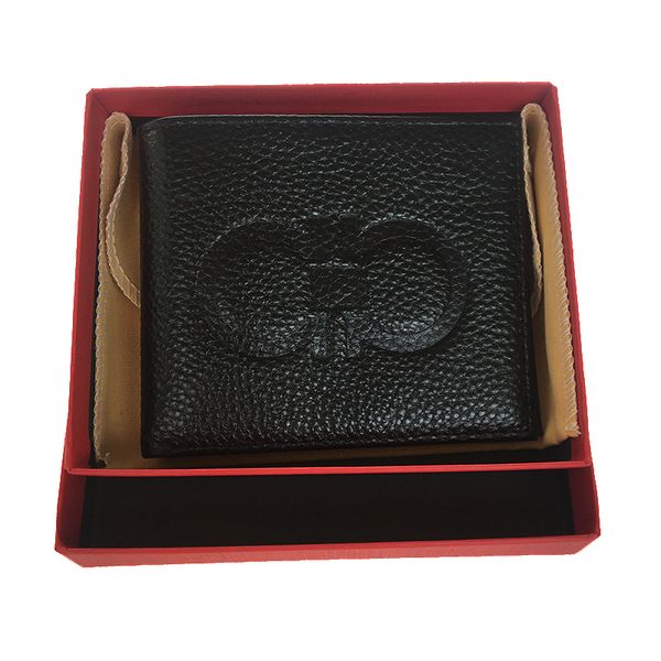 

wallet european popular men's pocket card holder european and american r leather wallet men's wallet credit card holder box, Red;black