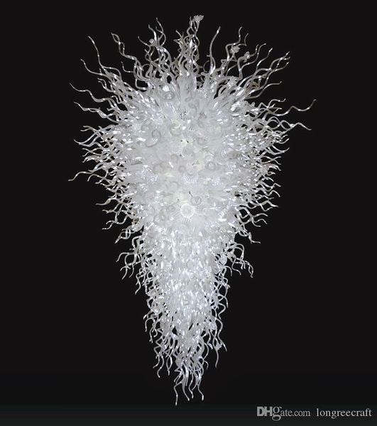 

large white 72 inches multi pipes hand blown glass chandelier lighting led art glass chandeliers-girban brand