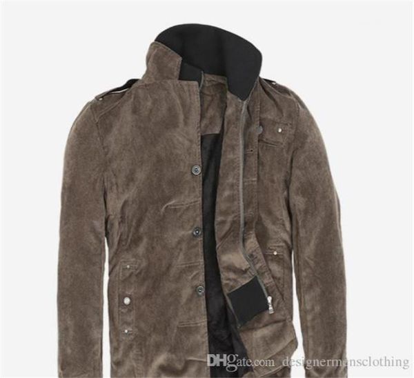 

jackets solid panelled zipper fly windrunner stand collar long sleeved cotton jacket mens clothing mens winter cargo, Black;brown