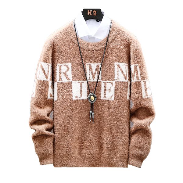 

cashmere sweater pullover sweater brand knitting long sleeve o-neck slim korean fashion clothes men korean style, White;black