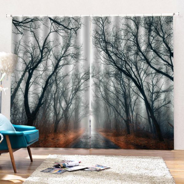 

custom 3d curtain landscape simple and dreamy forest beautiful and practical blackout curtains in the living room bedroom