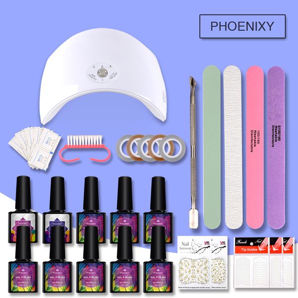 

gel nail set manicure set 36w uv led lamp 8 colors gel polish nail kits varnish extension uv kit manicure