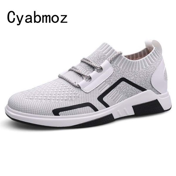 

7cm men height increasing lightweight casual shoes weave quality man sneakers breathable mesh elevator invisible increase, Black