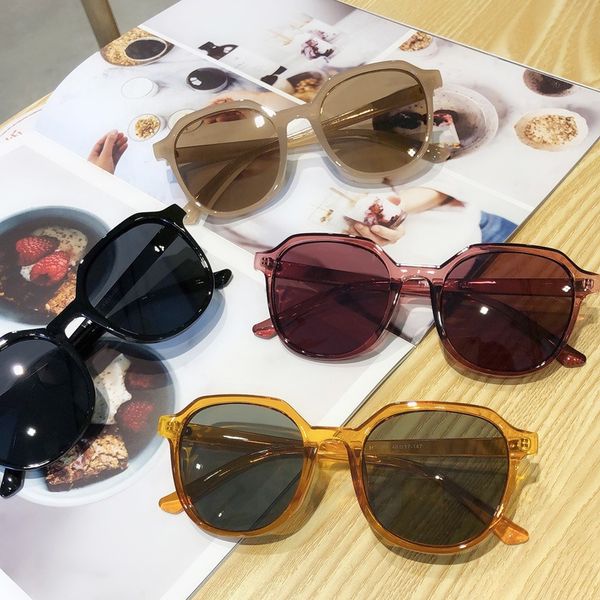 

women fashion korean style sunglasses women candy color large retro frame sun glasses 4 styles, White;black