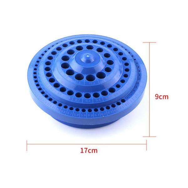 

electric grinding drill bit storage box multi-holes case stand organizer round shape hard plastic organizer hole tool