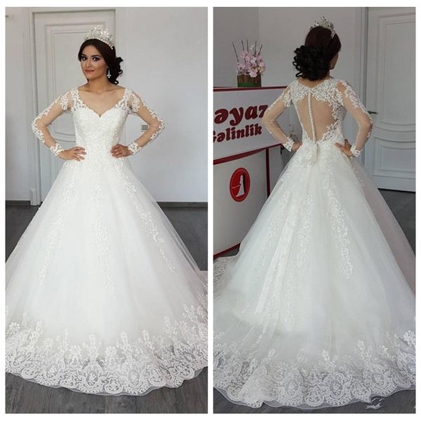 

long sleeve white tulle plus size wedding dresses crystal vestidos de novia beach long sleeve wedding dress bridal gowns 2019