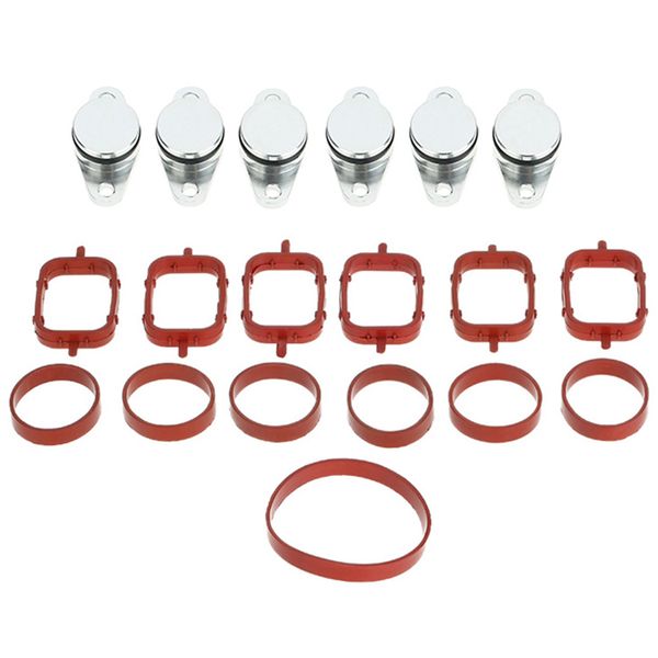 

6pcs 22mm diesel swirl flap blanking kit with manifold gasket for bmw e57 e39 e38 e53