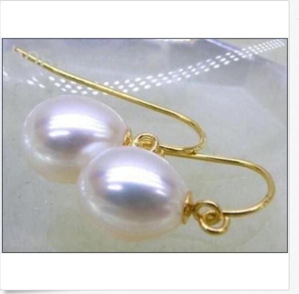 

charming 11-12mm south sea white pearl earring 14k, Golden;silver