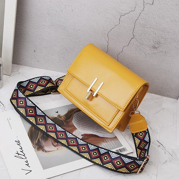 

2019 горячие дизайнерская мода женские сумки широкий плечевой ремень crossbody сумка высокого качества простые маленькие квадратные сумки бе