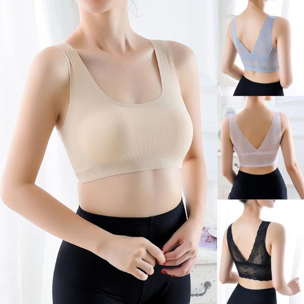 

women one-piece seamless sports underwear high stretch breathable sports bra vest tank underwear crop top, White;black