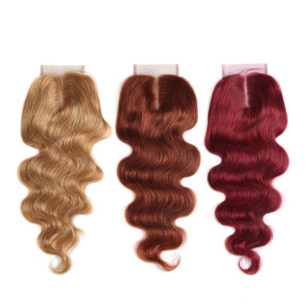 

brazilian hair wavy human hair extensions 4x4 lace closure pre-colored natural black brown blonde closure for body wave hair bundles on sale