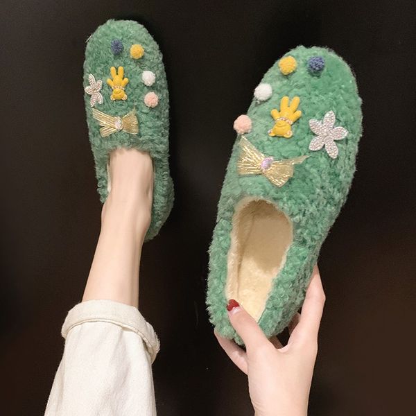 

casual woman shoe winter shoes women round toe 2019 fashion women's loafers fur bow-knot female footwear slip-on modis moccasin, Black