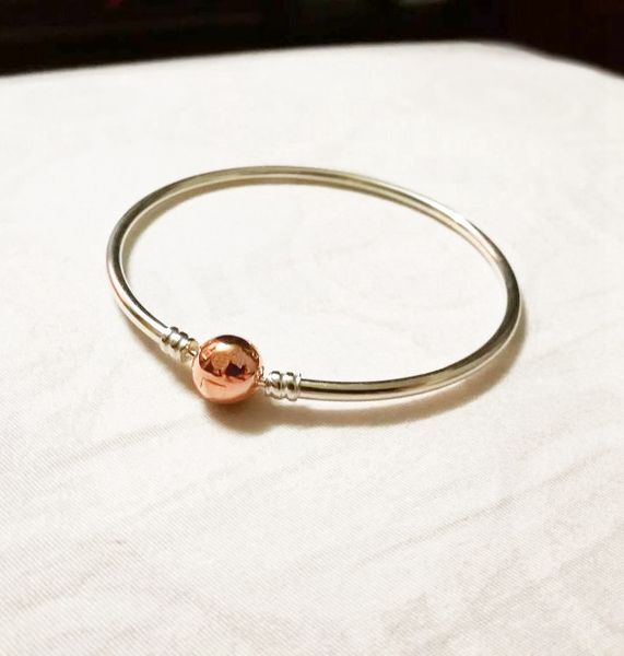 

fashionable european bead bracelet for pandora 925 sterling silver rose gold plated temperament ladies wedding bracelet original box set, Black