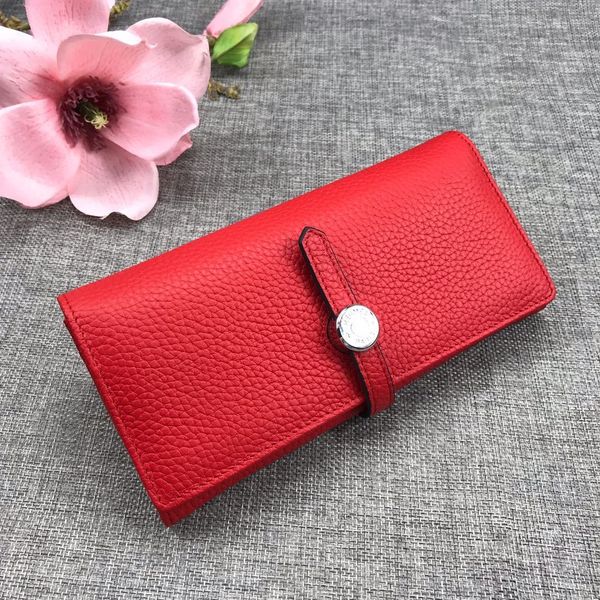 

fashion long women's leather wallet credit card certificate trend joker women's multi-function women wallets portefeuille pour hom, Red;black
