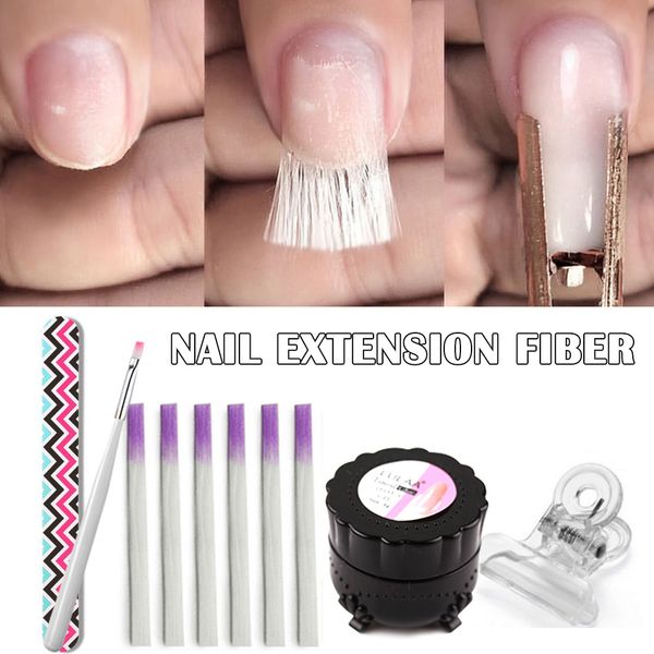 

fiberglass nail extension fiber tips diy manicure salon tool set with glue brush js11