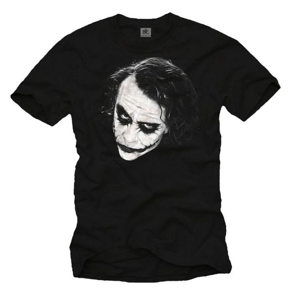 

dark cult men nerd shirt with joker - short sleeve knight geek tee, White;black