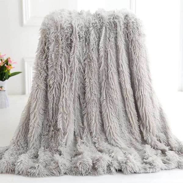 

soft shaggy faux fur blankehrow ultra plush decorative blanket keep warm winter gay pink red optional colors