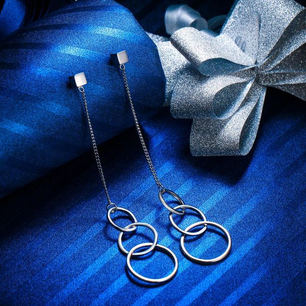

dangle & chandelier tuliper circle loop bridal earrings 925 sterling silver for women wedding party jewelry gift