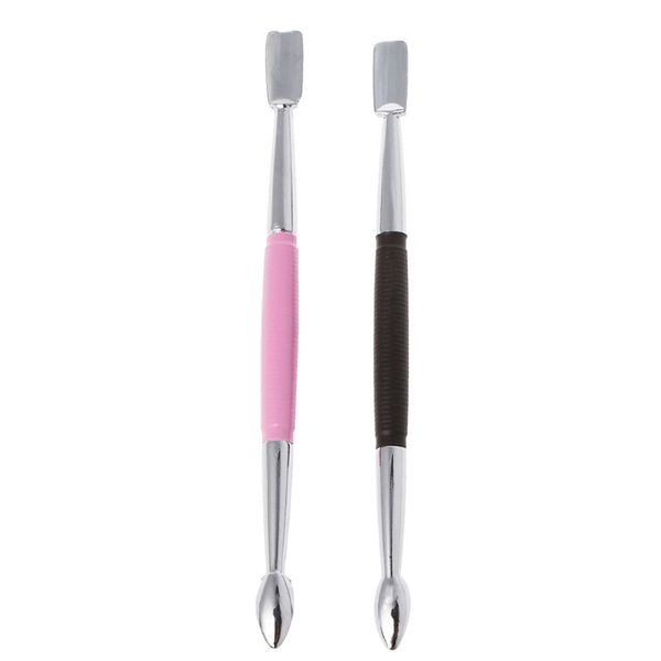 

stainless steel cuticle nail pusher spoon remover manicure pedicure care tool