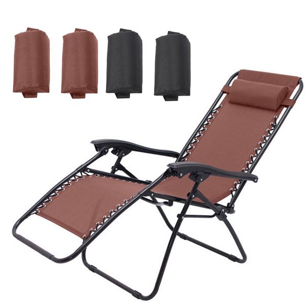 

4pc folding recliner chairs head cushion pillow for outdoor home sun lounger