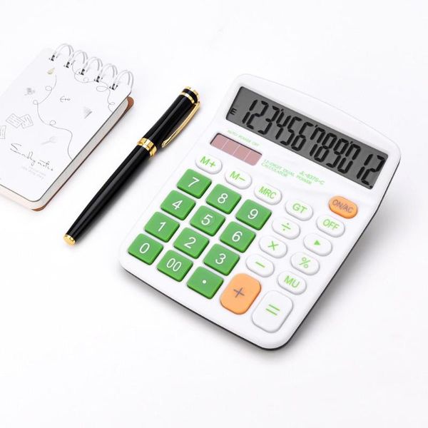 

colorful solar 12 digit large display dual energy office calculator