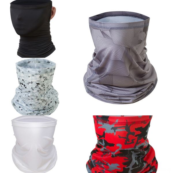 

nkx3g summer mask neck thin protection sunscreen breathable silk scarf outdoor bandana neck gaiter face cover scarf with 3 filters, Black