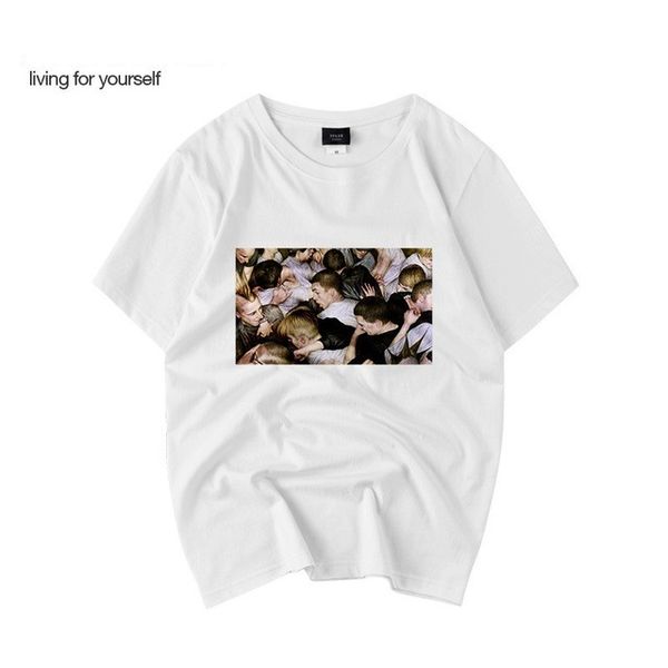 

men's t shirt panic at the disco original t-shirt trendy print t-shirt men's street thin round neck short sleeve tshirt wgtx36, White;black